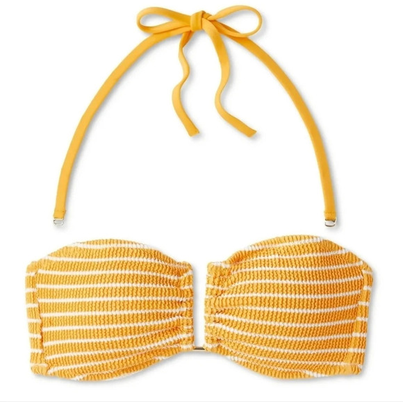 NWT Shade & Shore Women's Center Front U-Wire Bandeau Bikini Top L - Picture 3 of 8